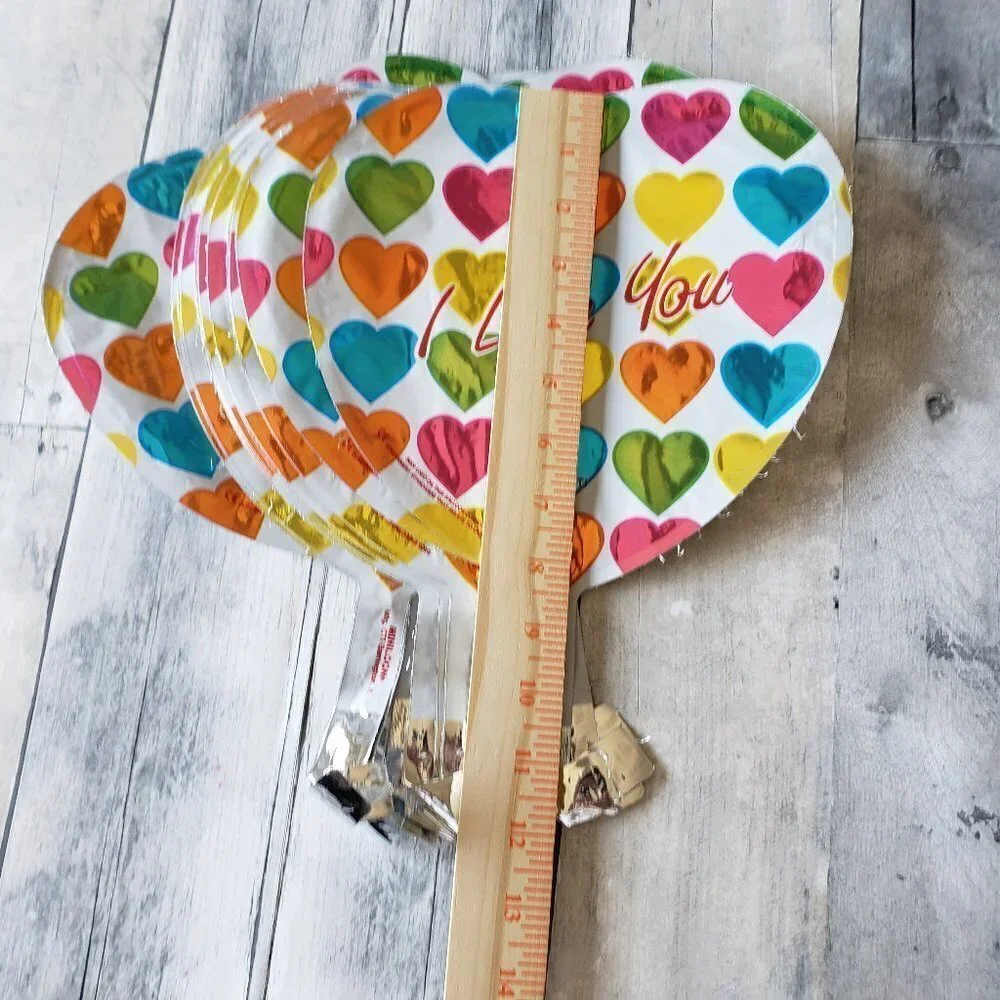 Set of 25 Heart I Love You Foil Balloons